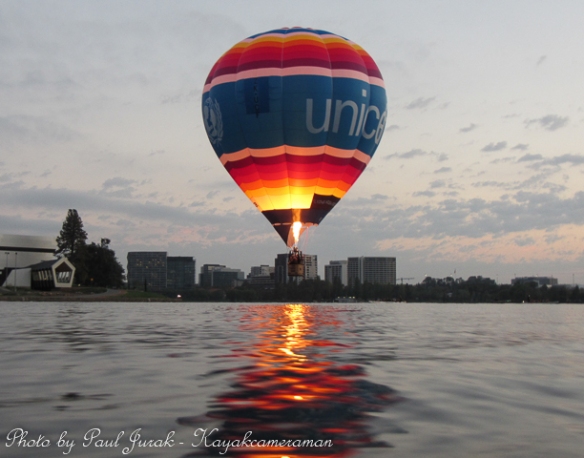 The Unicef balloon always loves getting down close to the water.